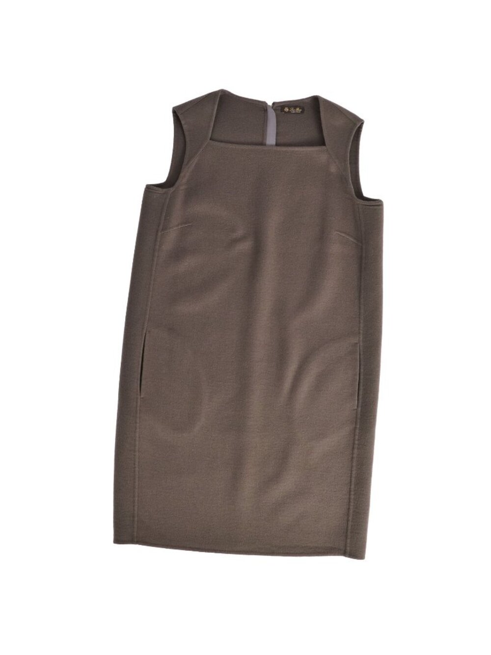 Loro Piana Dress Sleeveless Double Face Top Cashmere Khaki Green 46